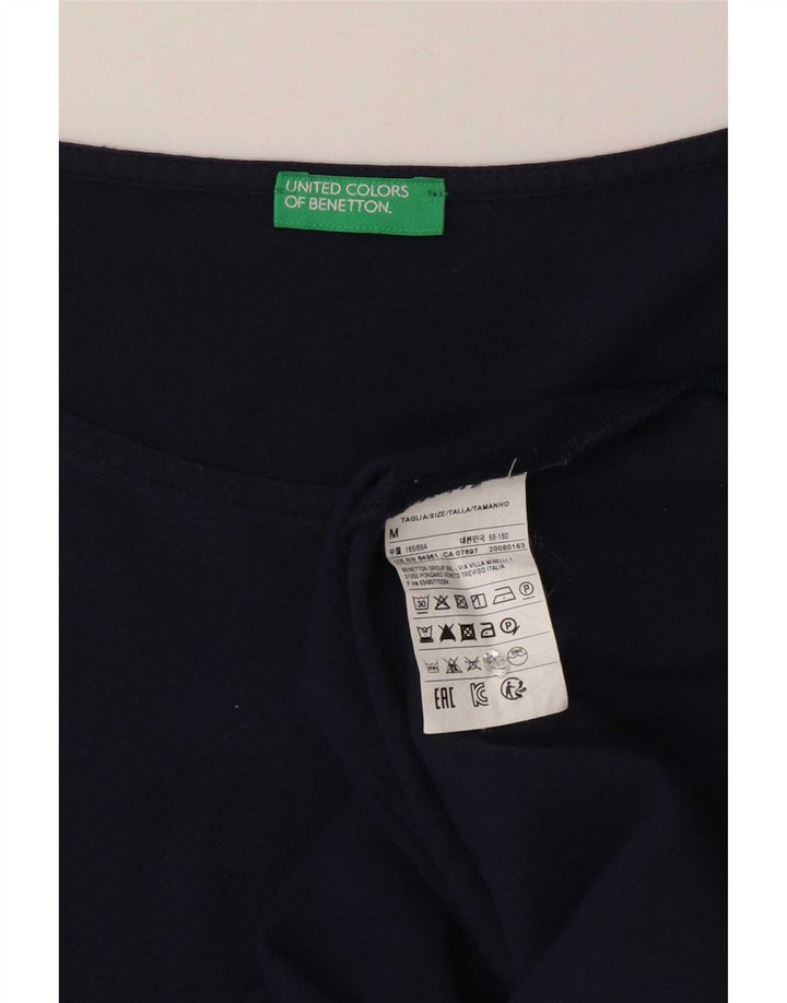 Benetton Chemisier à manches 3/4 pour femme UK 12 Bleu marine moyen Viscose