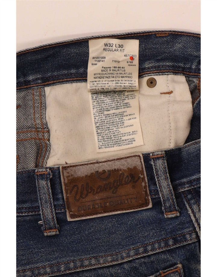 Wrangler Jean droit coupe droite W32 L27 pour homme en coton bleu