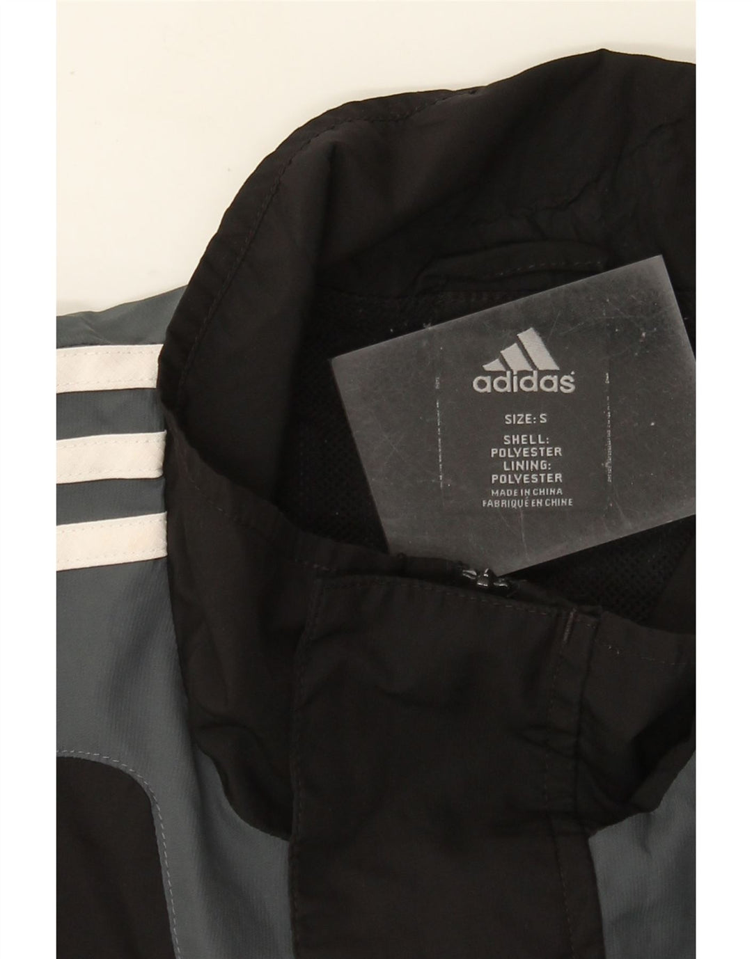 Adidas Veste Anorak Homme UK 36 Petit Noir Colorblock Polyester