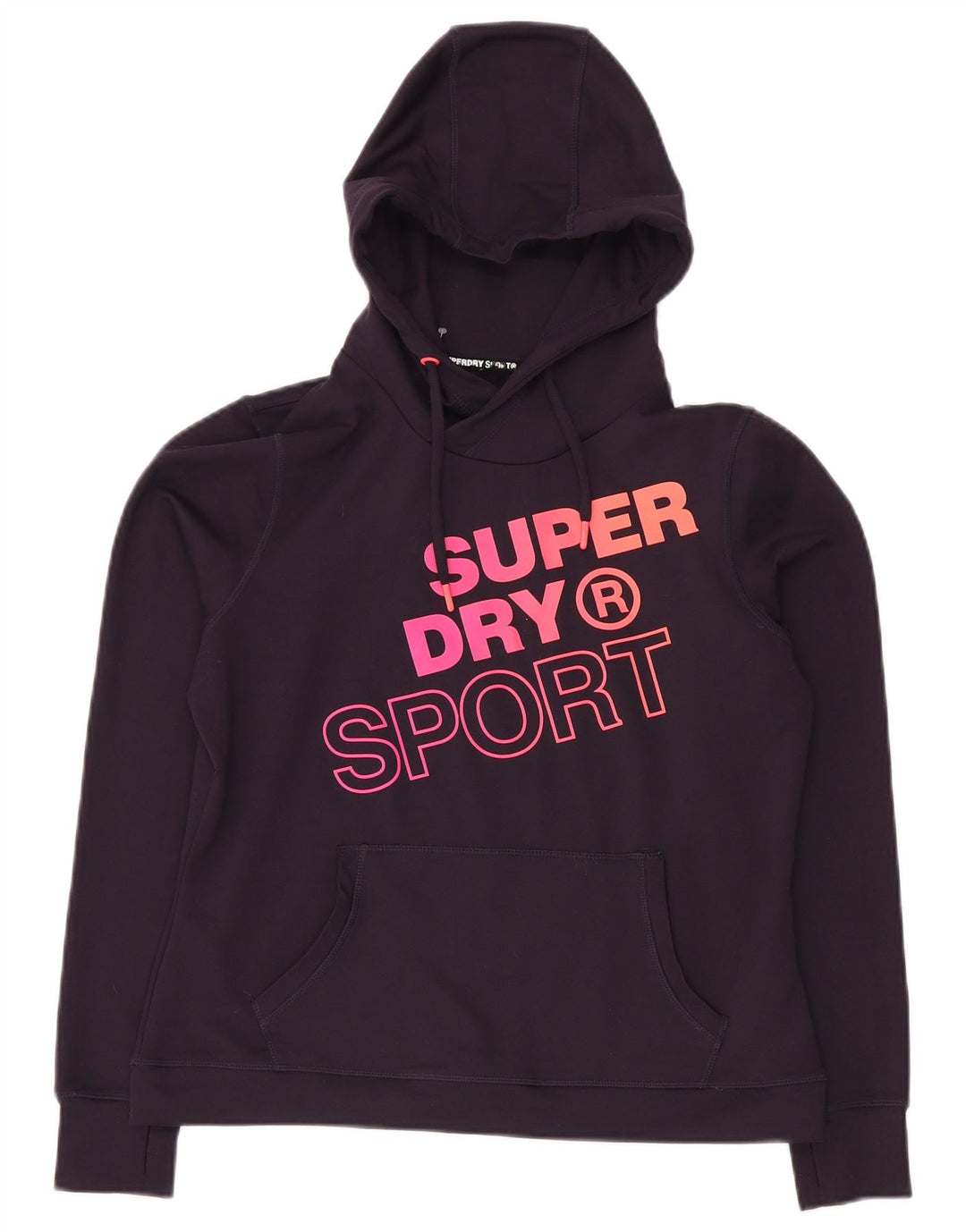 Superdry Pull à capuche graphique pour femme UK 12 Violet moyen Polyester