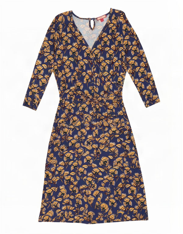 Joe Browns Robe fourreau à manches 3/4 pour femme UK 10 Petit bleu marine floral