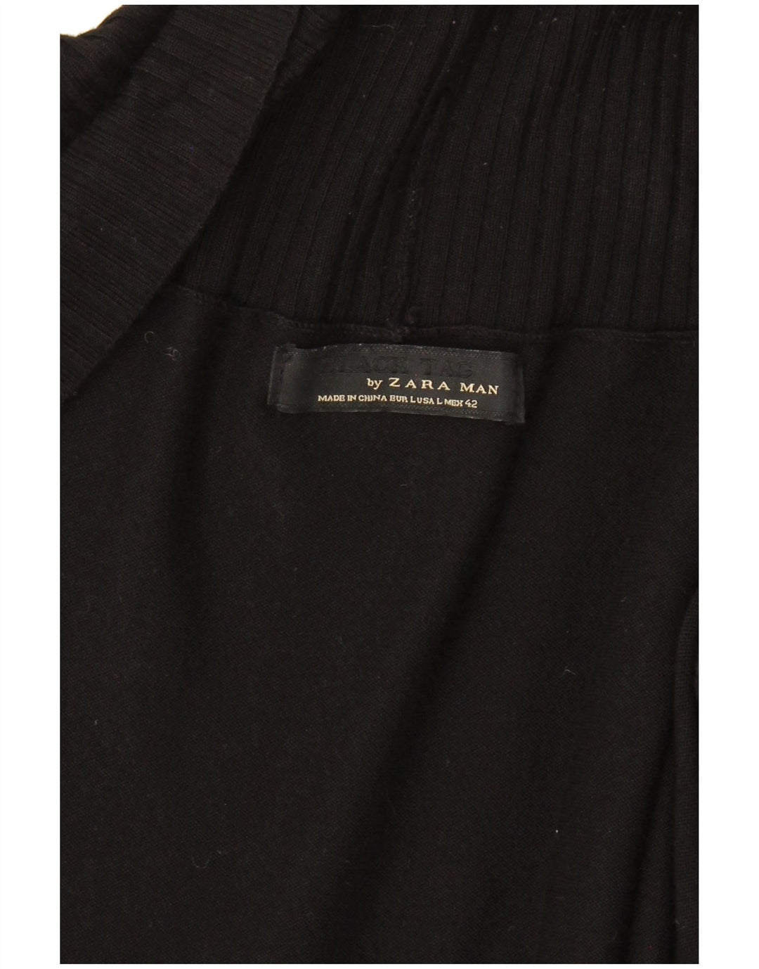 ZARA Mens Cardigan Sweater Large Black