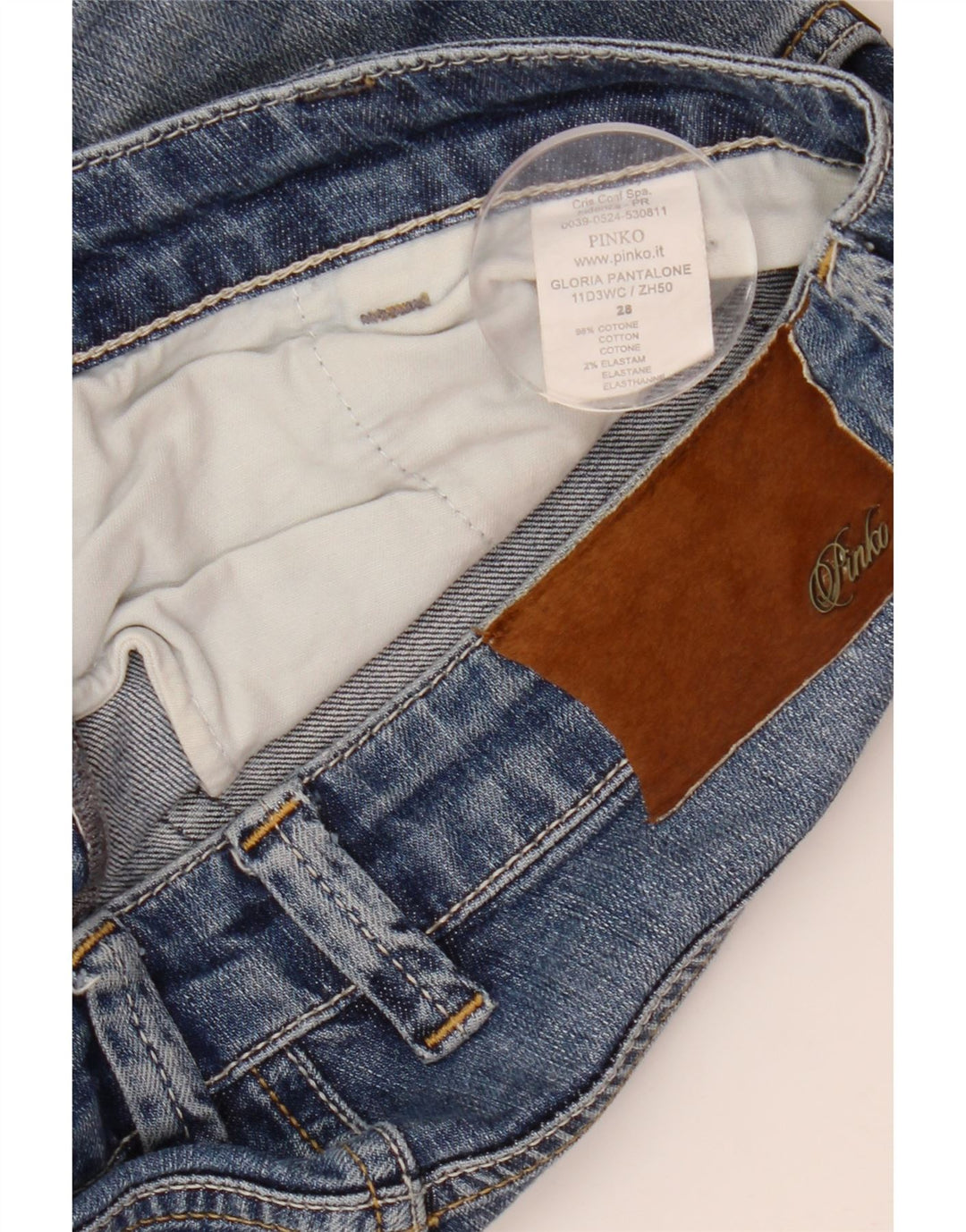 Pinko Jean Slim Femme W28 L27 Bleu Coton