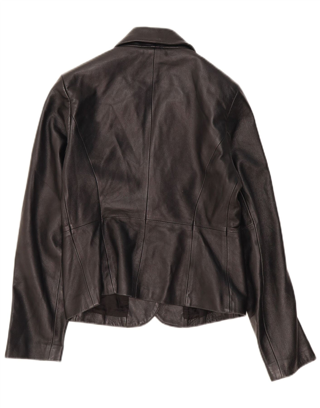 SISLEY Veste blazer en cuir à 2 boutons pour femme IT 44 Cuir noir moyen