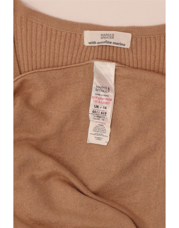 Marks & Spencer Robe pull pour femme UK 44 Viscose beige moyen