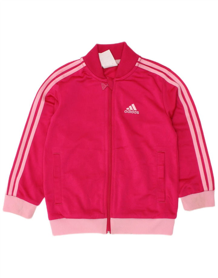 ADIDAS Veste de survêtement fille 3-4 ans Rose Polyester