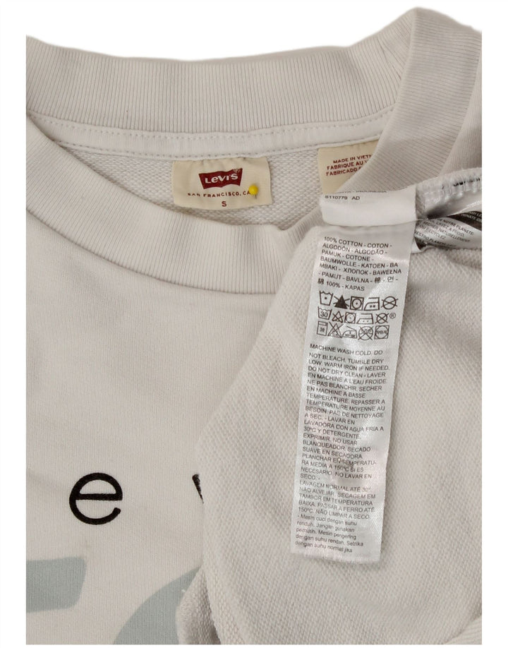 Levi's Sweat-shirt oversize Crop Graphic pour femme UK 10 Small Blanc