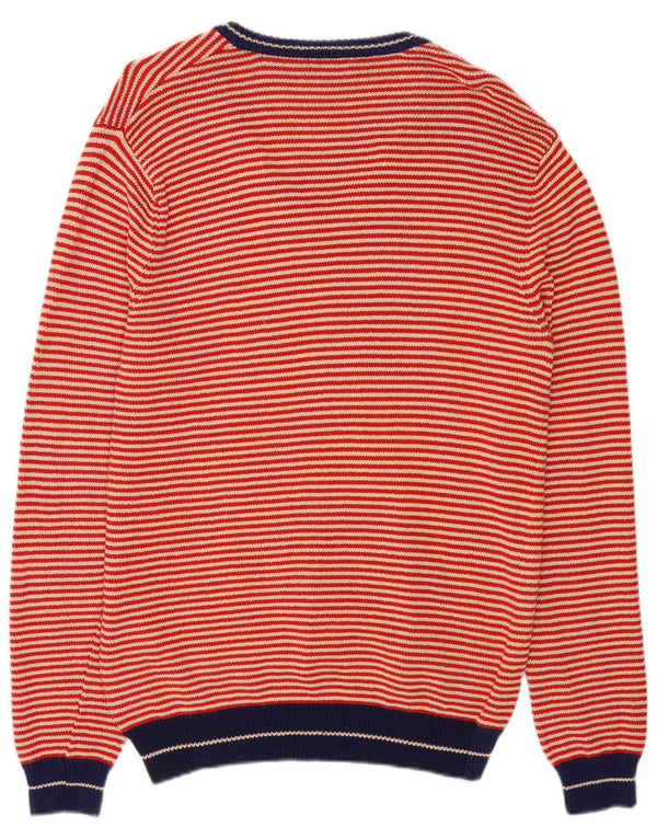 Carrera Homme Col V Pull XL Rouge Rayé Coton