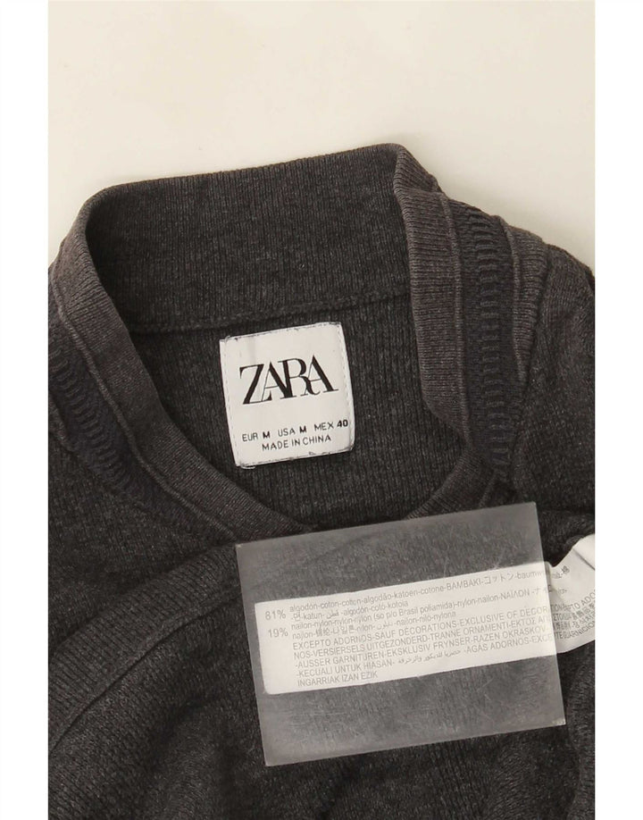 Zara Pull Cardigan Garçon 11-12 ans Gris Moyen Coton