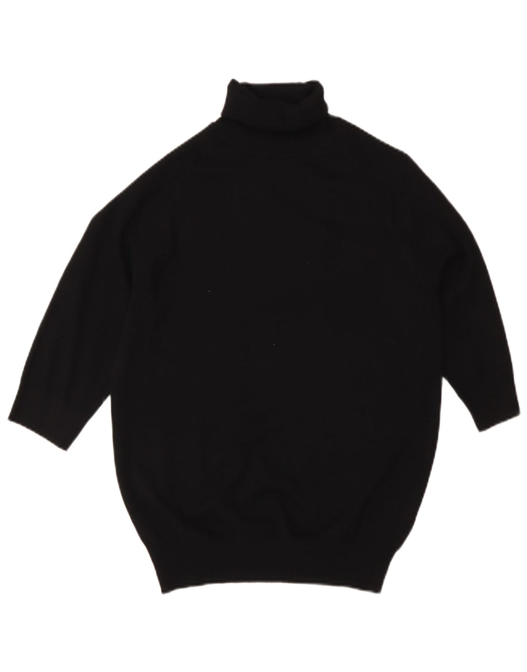 Zara Pull à manches courtes et col roulé pour femme UK 12 Noir moyen