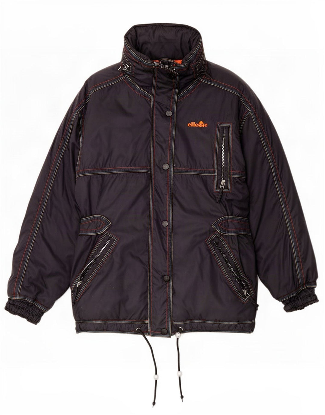 Ellesse Veste de ski à capuche pour femme UK 12 Gris moyen Polyamide