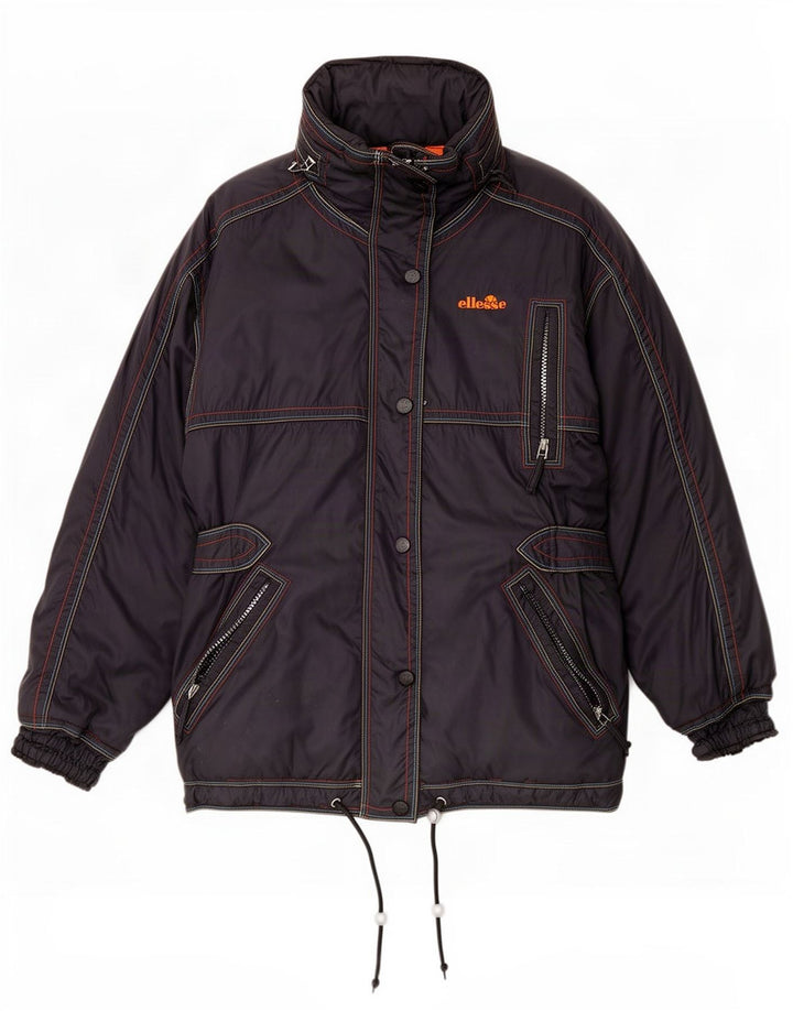 Ellesse Veste de ski à capuche pour femme UK 12 Gris moyen Polyamide