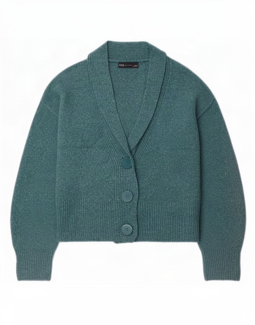 Marks & Spencer Cardigan pour femme en coton bleu moyen UK 14