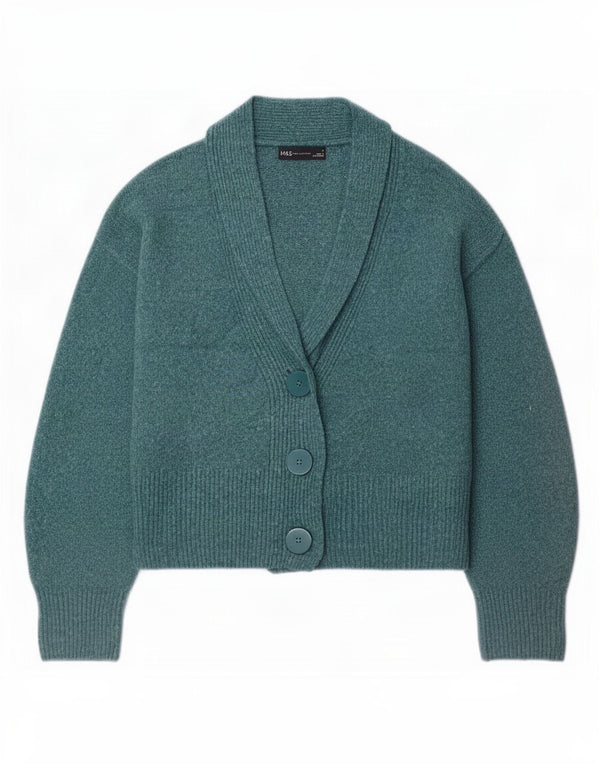 Marks & Spencer Cardigan pour femme en coton bleu moyen UK 14