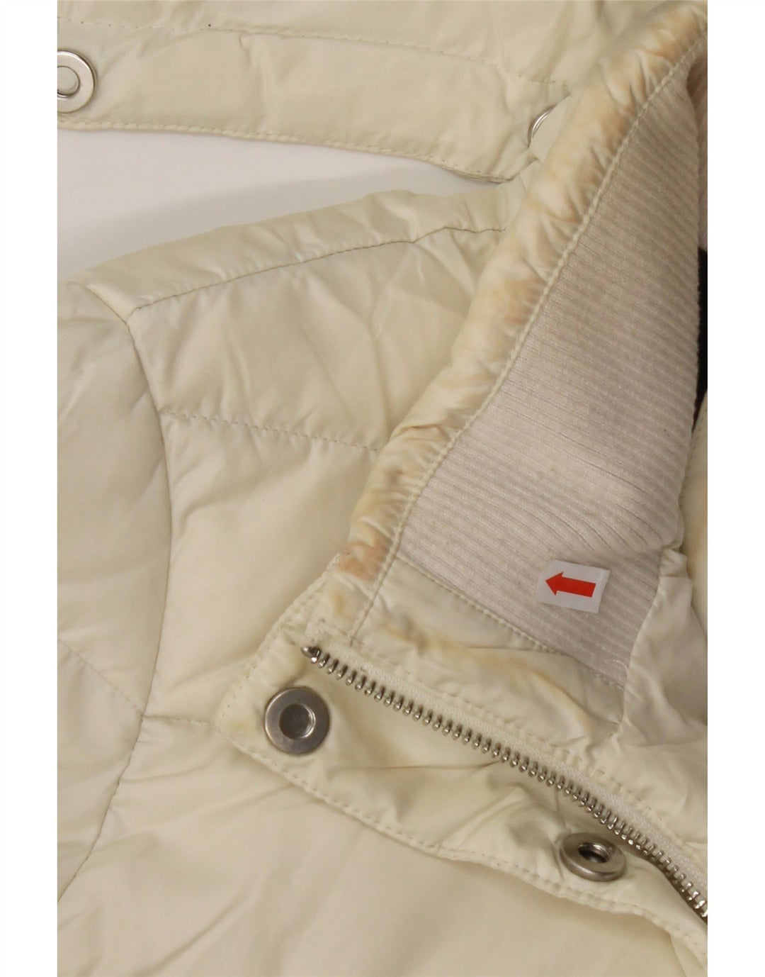 CALVIN KLEIN Veste matelassée à capuche pour femme UK 14 Medium Off White Polyester