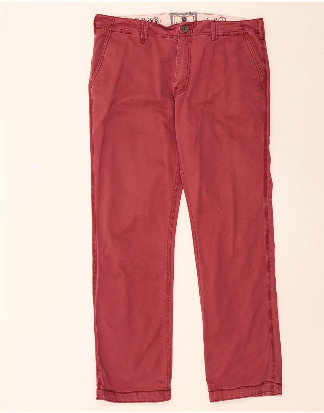 FAT FACE Pantalon Chino Droit Homme W38 L33 Rouge Coton