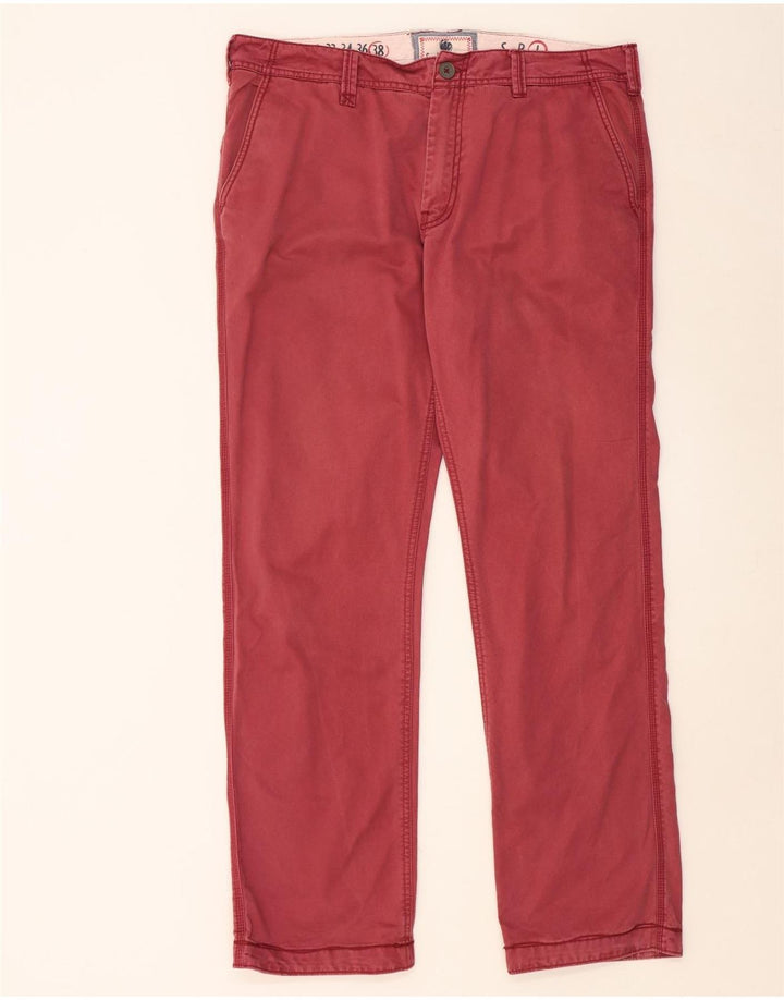 FAT FACE Pantalon Chino Droit Homme W38 L33 Rouge Coton