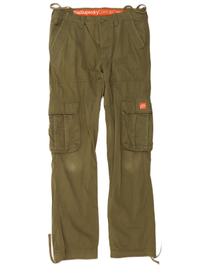 Superdry Pantalon Cargo Droit Homme Moyen W34 L35 Kaki Coton