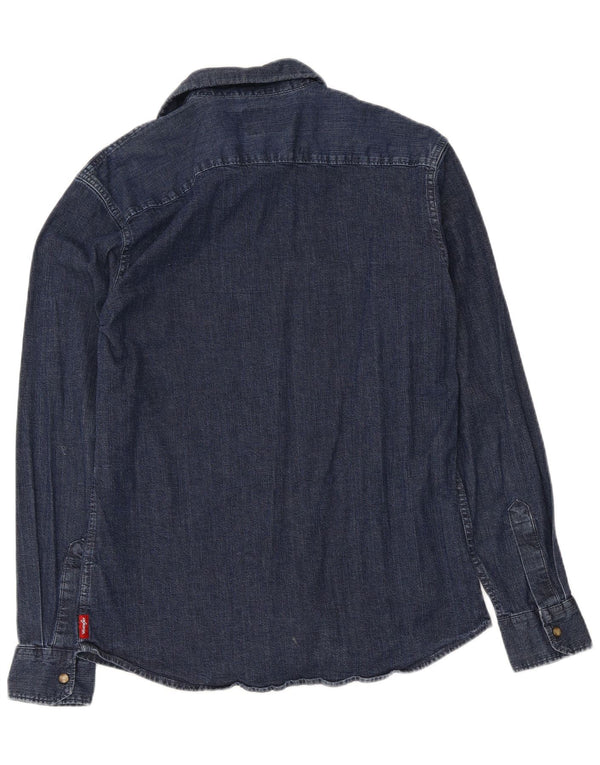 Wrangler Chemise en Jean Indigo Homme Bleu Marine Moyen Coton