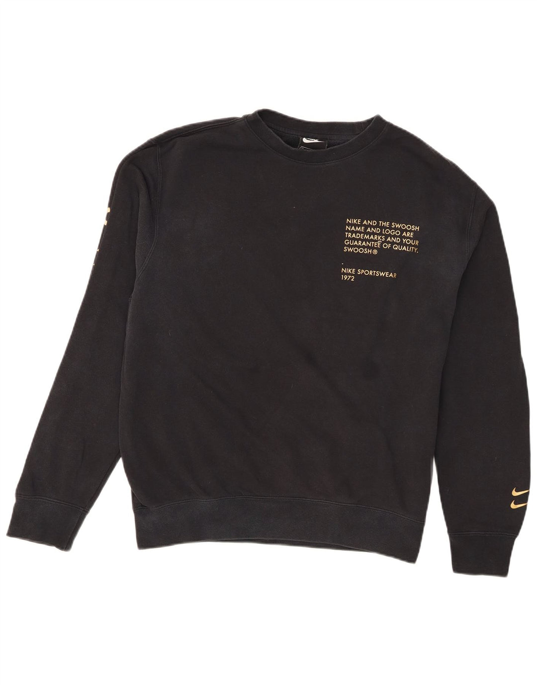 Nike Sweat-shirt graphique Swoosh pour homme en coton noir moyen