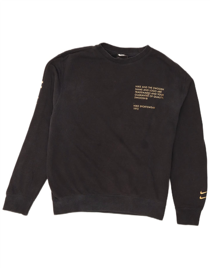 Nike Sweat-shirt graphique Swoosh pour homme en coton noir moyen