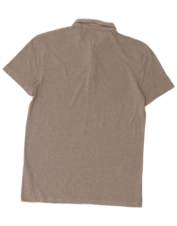 All Saints Polo Homme Petit Gris Rayé Coton