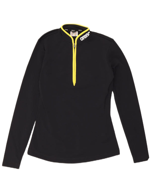 Arena Haut à col zippé pour femme Manches longues UK 4 XS Bleu marine Polyester Sports