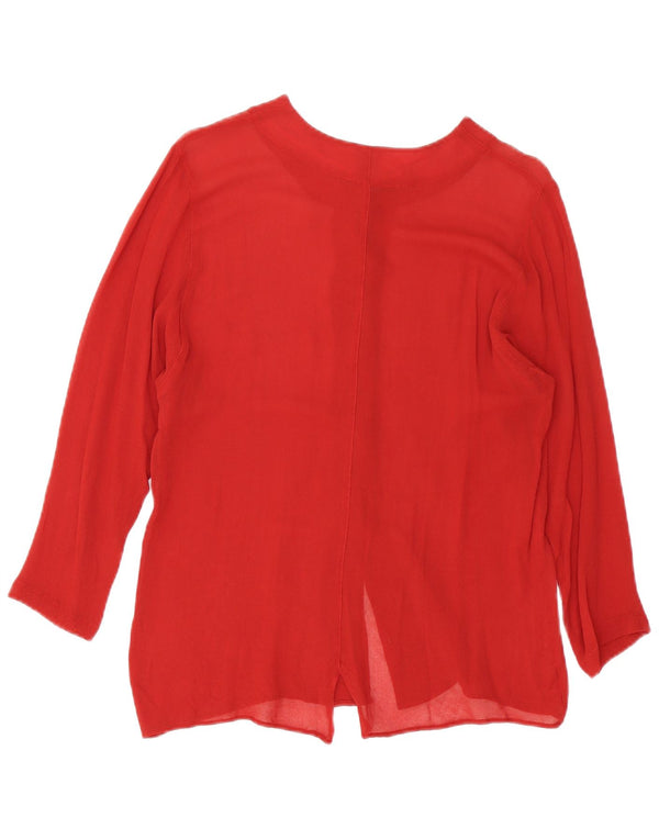 Benetton Femme Chemisier IT 44 Viscose Bordeaux Moyen