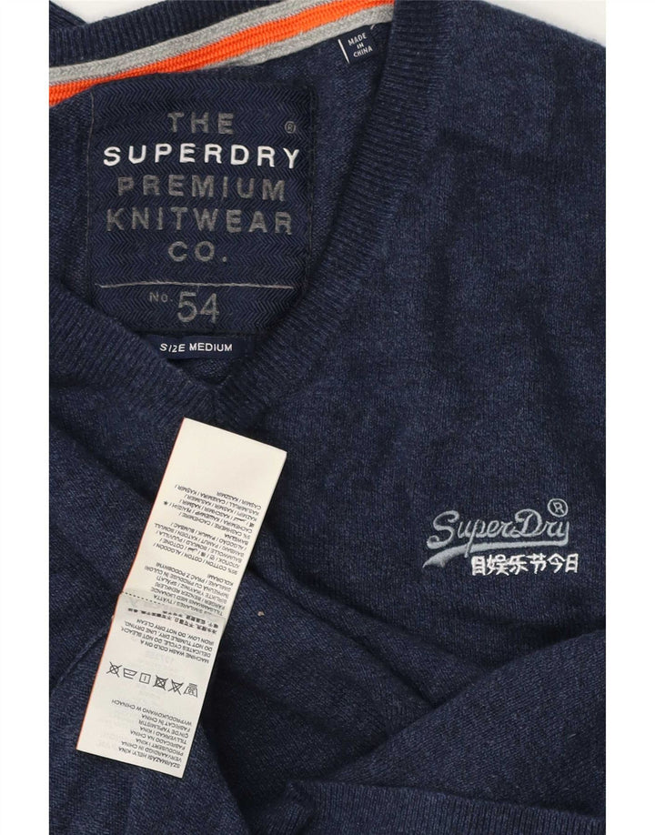 Superdry Pull Col V Homme Bleu Marine Moyen Coton