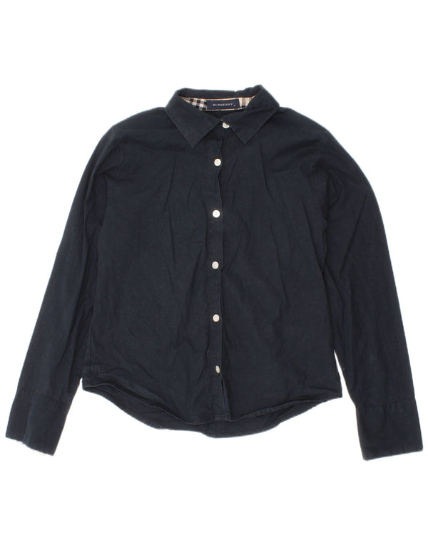 Burberry Chemise Fille 7-8 ans Bleu Marine Coton Classique