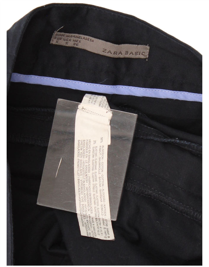 Zara Femme Jupe Droite Small W26 Coton Bleu Marine