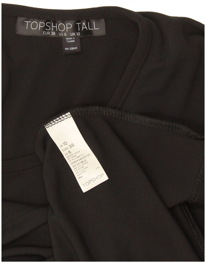 Topshop Chemisier chauve-souris pour femme UK 10 Petit Noir Polyester