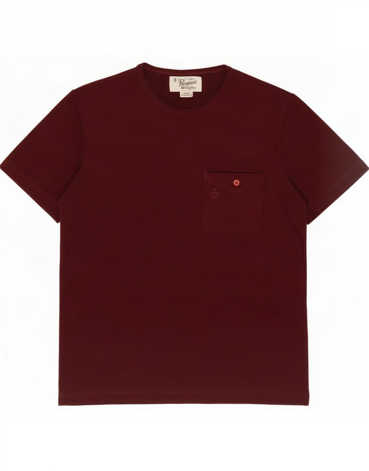 Penguin T-Shirt Homme Haut Petit Coton Bordeaux
