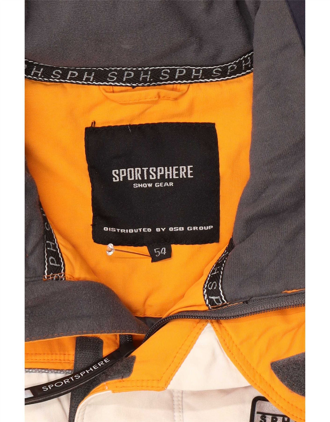Sportsphere Veste de ski pour homme IT 54 2XL Orange Colourblock Nylon