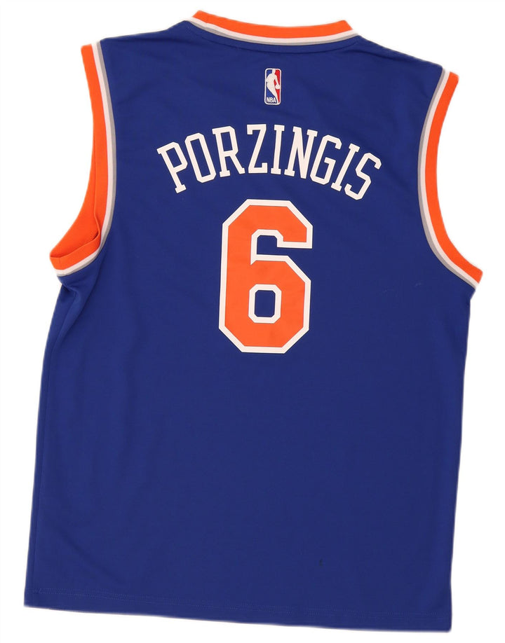 Adidas Débardeur graphique New York Knicks Homme Bleu Moyen Polyester