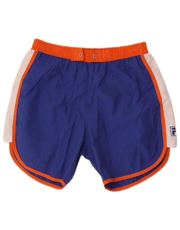 Fila Short de bain femme UK 12 coton color block bleu moyen