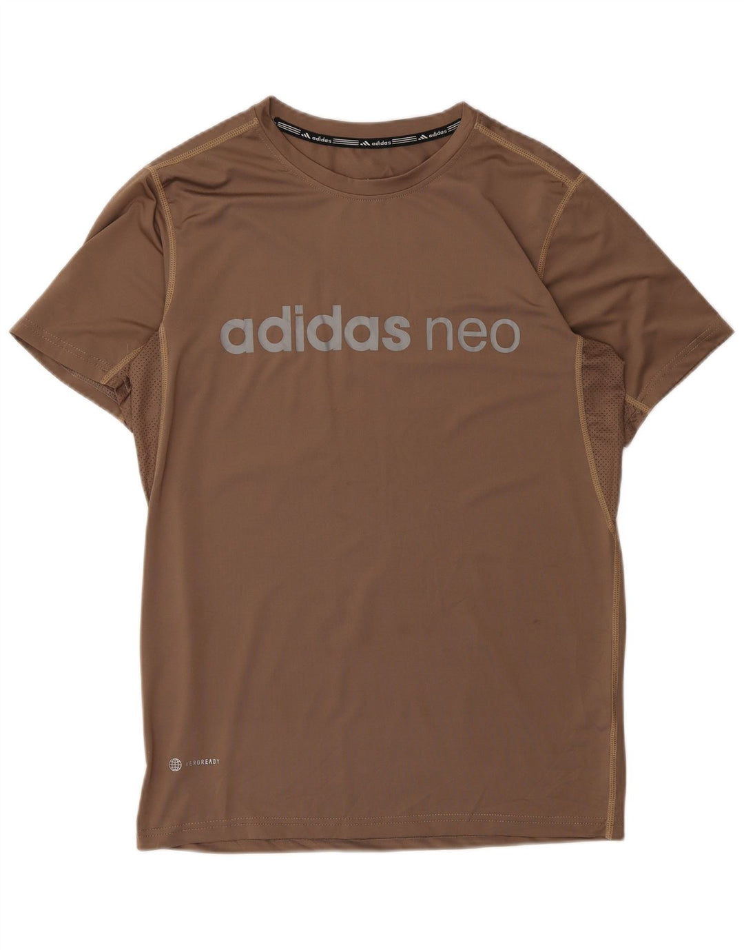 Adidas Mens Aeroready Graphic T-Shirt Top Large Marron Polyester