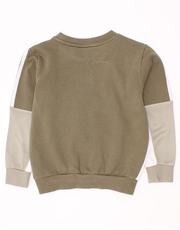 Adidas Sweat-Shirt Garçon 5-6 Ans Kaki Colourblock Coton