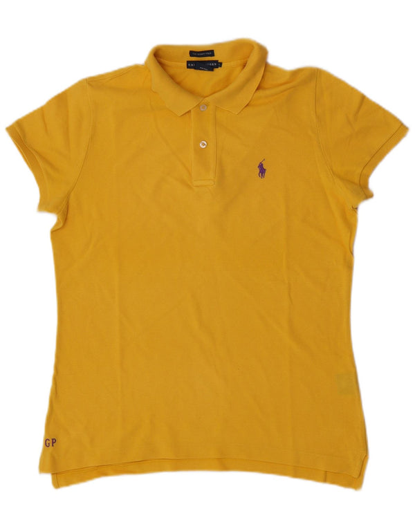 Ralph Lauren Polo skinny pour femme UK 14 Grand coton jaune