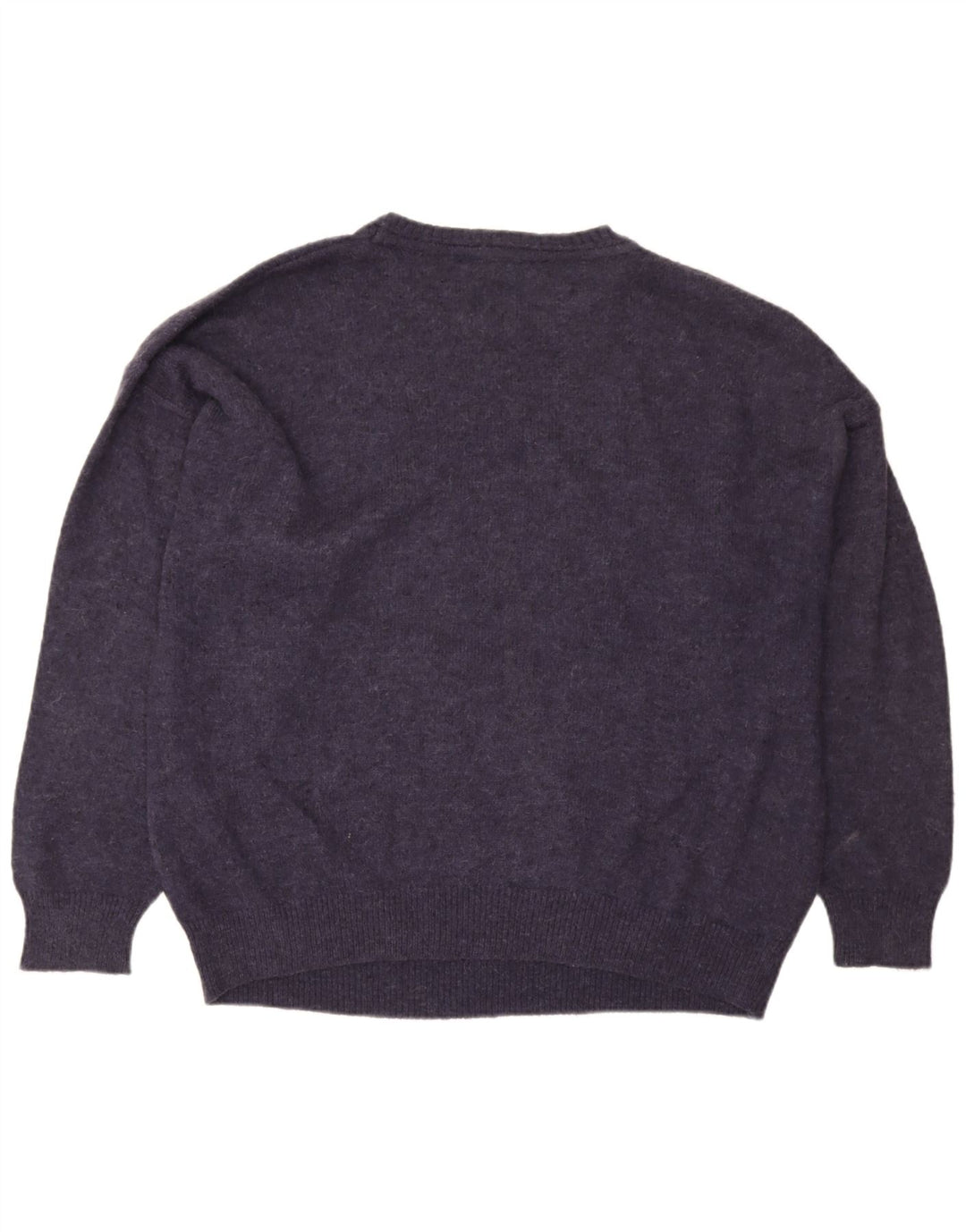 Monello Pull col rond pour homme XL en laine géométrique violette