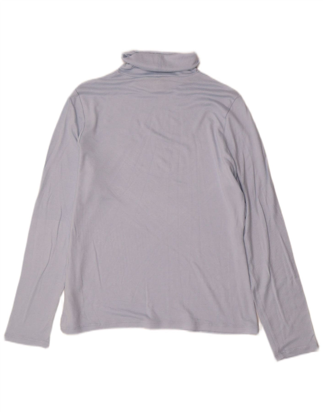 Marks & Spencer Haut à col roulé à manches longues pour femme UK 16 Large Bleu Viscose