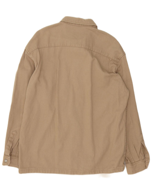 Zara Chemise Coupe Relax Homme Beige Moyen Colourblock Cotton