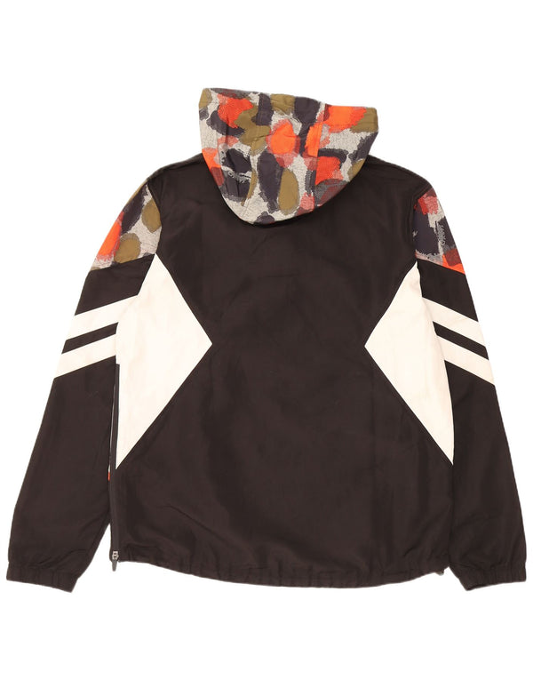 SUPERDRY Veste de pluie à capuche pour homme UK 40 Large Noir à pois