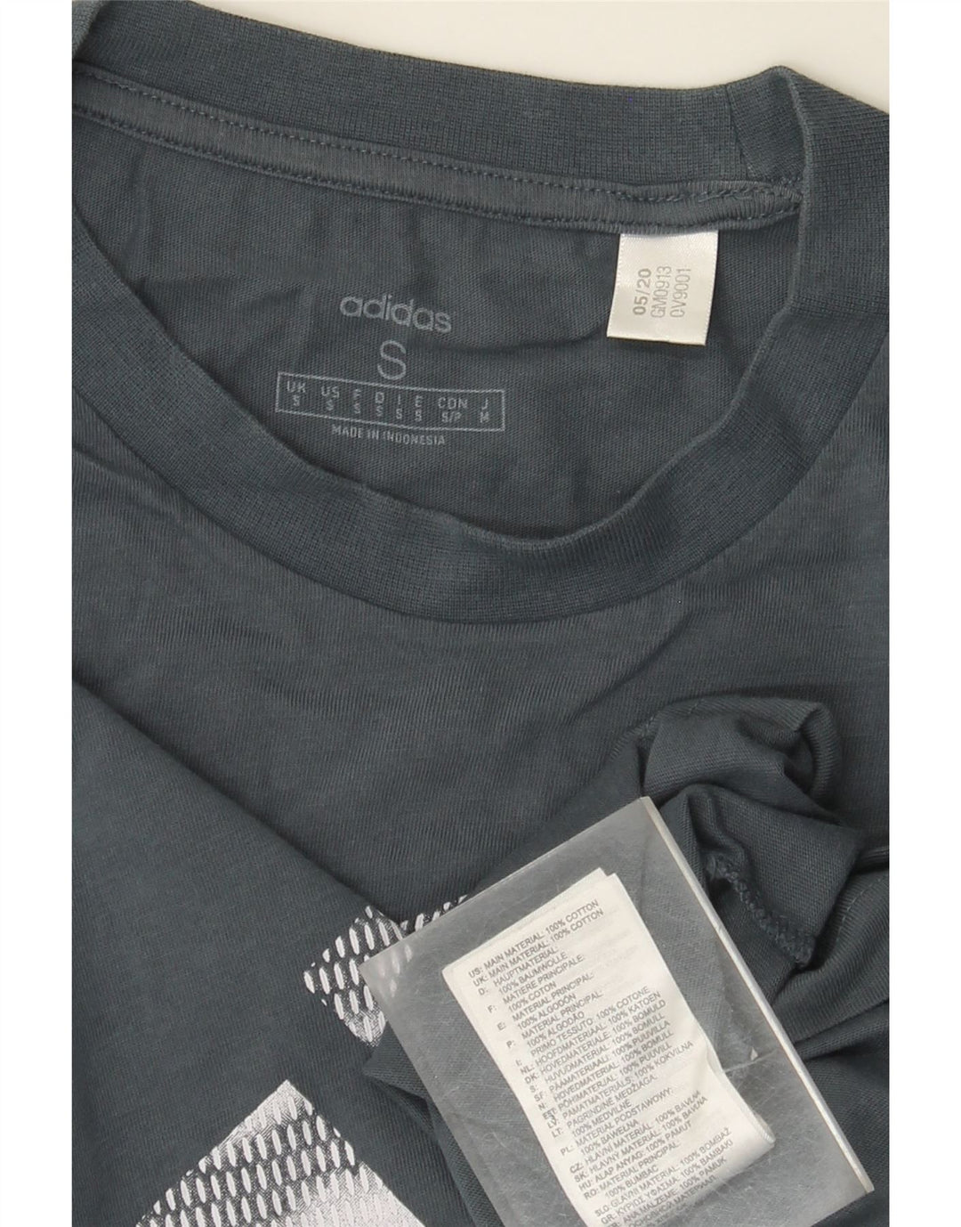 Adidas T-shirt graphique pour homme en coton bleu petit