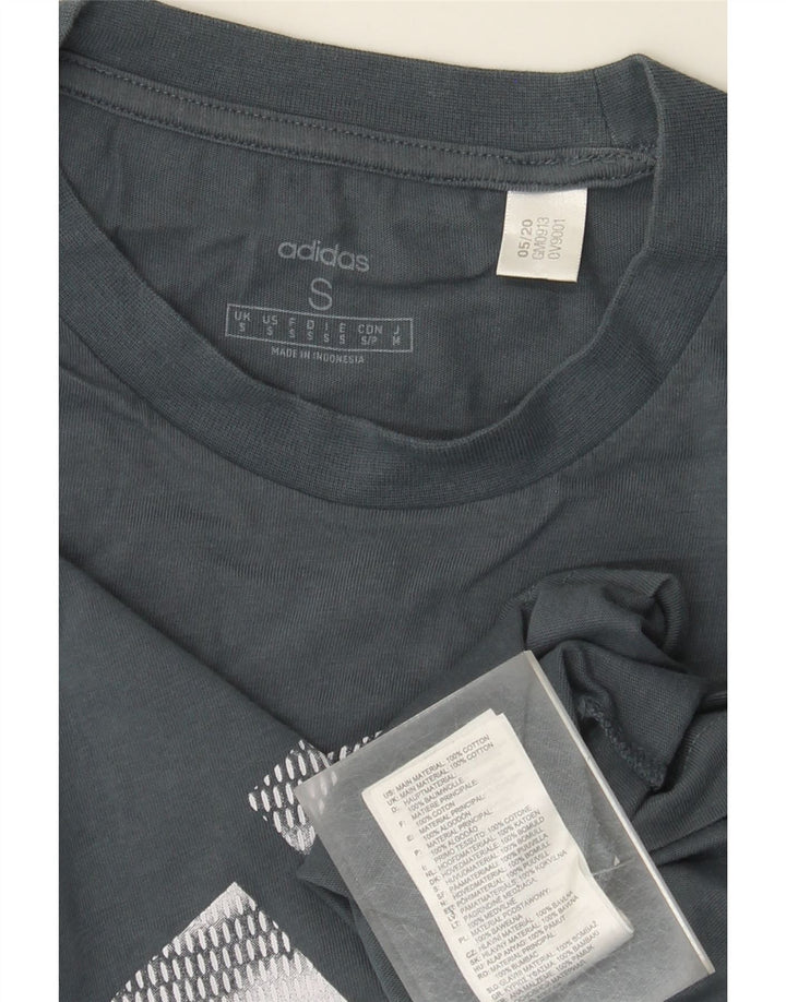 Adidas T-shirt graphique pour homme en coton bleu petit