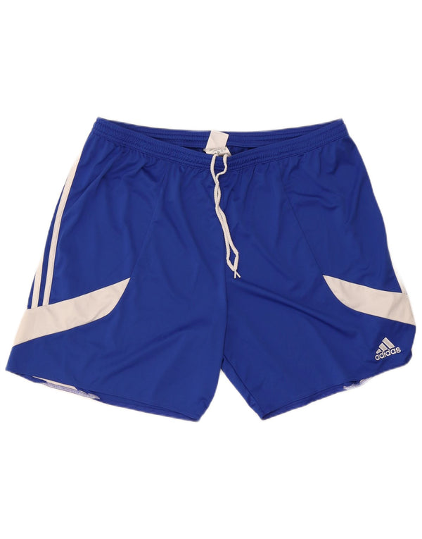 Adidas Short de sport Climalite pour homme 2XL Bleu Colorblock Polyester