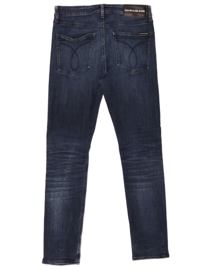 CALVIN KLEIN Jean Slim Homme W33 L32 Bleu Marine Coton