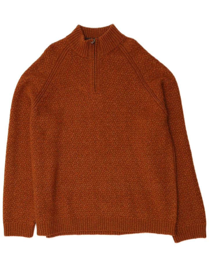 Fat Face Pull col zippé pour homme 3XL Chevron marron