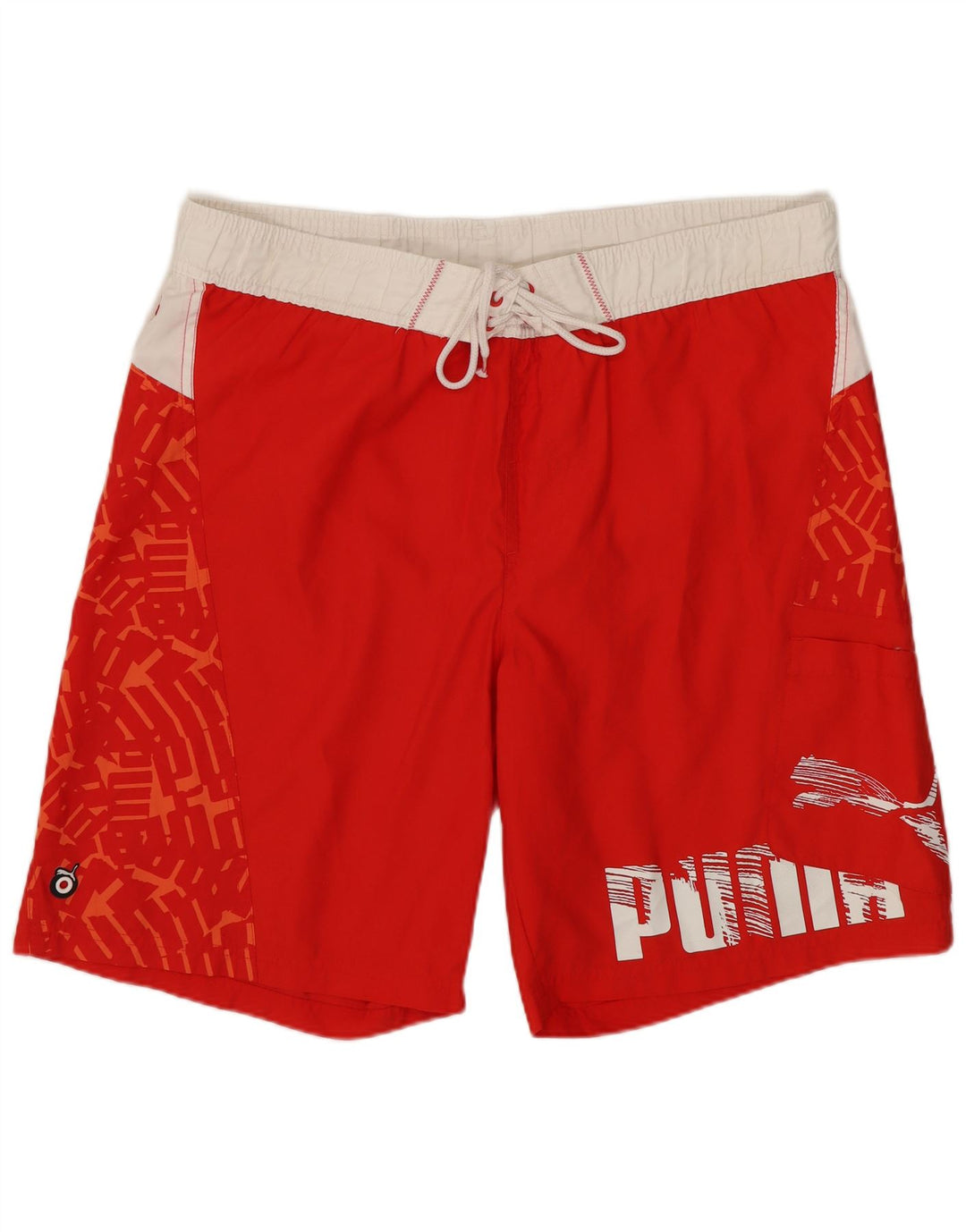 Puma Short de Bain Graphic Homme Rouge Moyen Polyester Colorblock