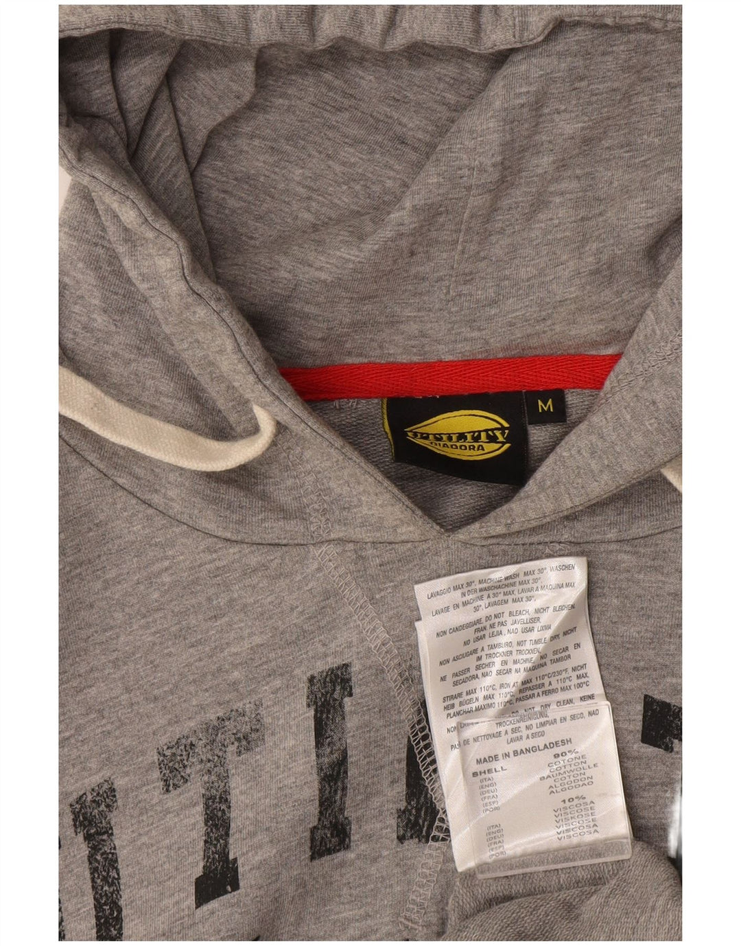 Diadora Pull à Capuche Graphique Homme Gris Moyen Coton